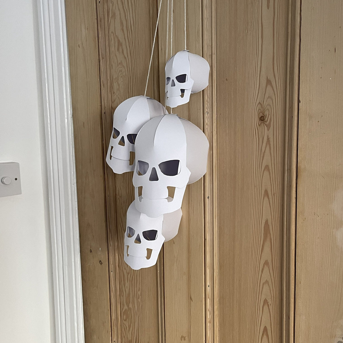 Hanging Skull Charms Template | DIY Halloween Papercraft Decorations | Instant Download - Wintercroft-Model
