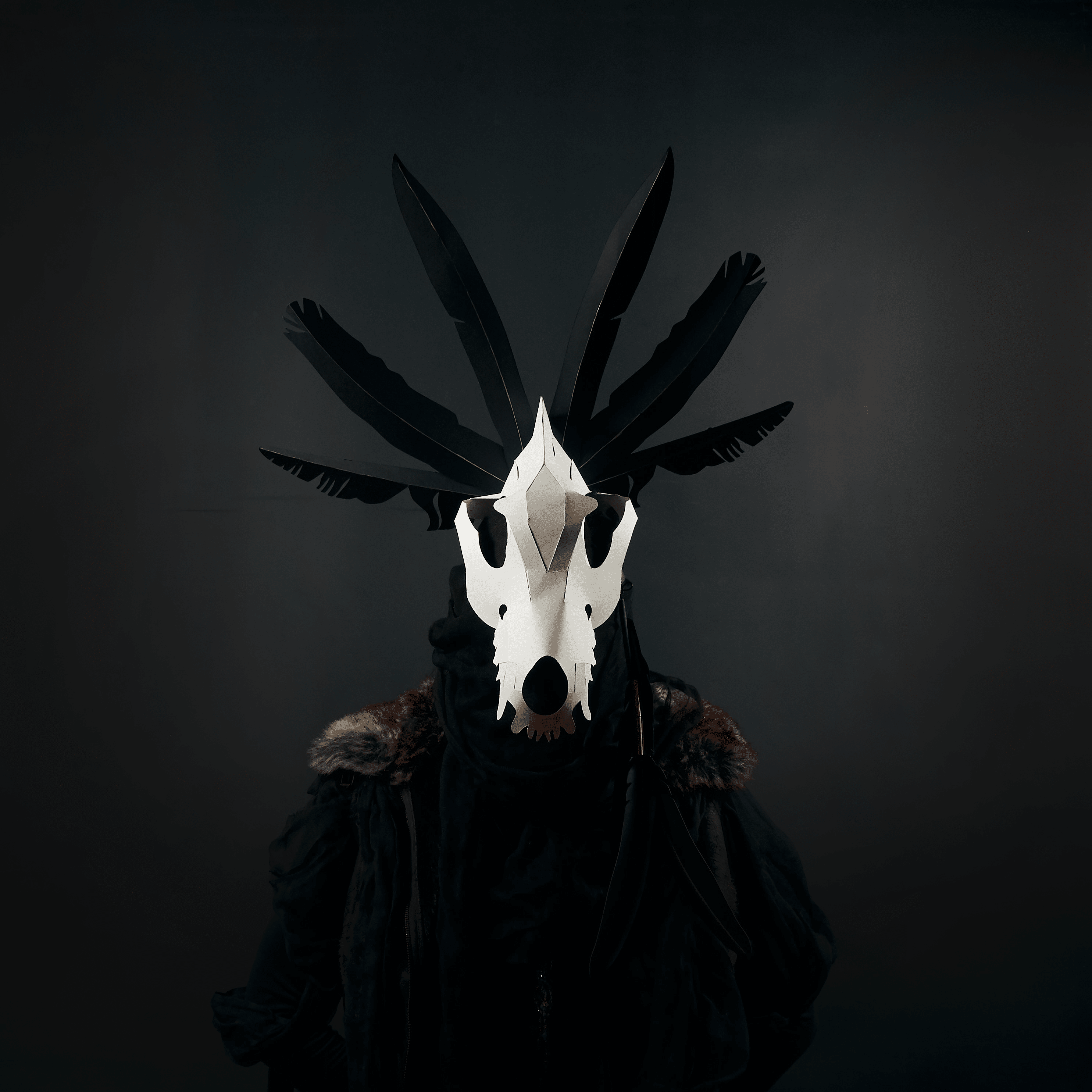 Gowlock Wolf Skull | DIY Paper Headdress Pattern | PDF Download - Wintercroft-Mask