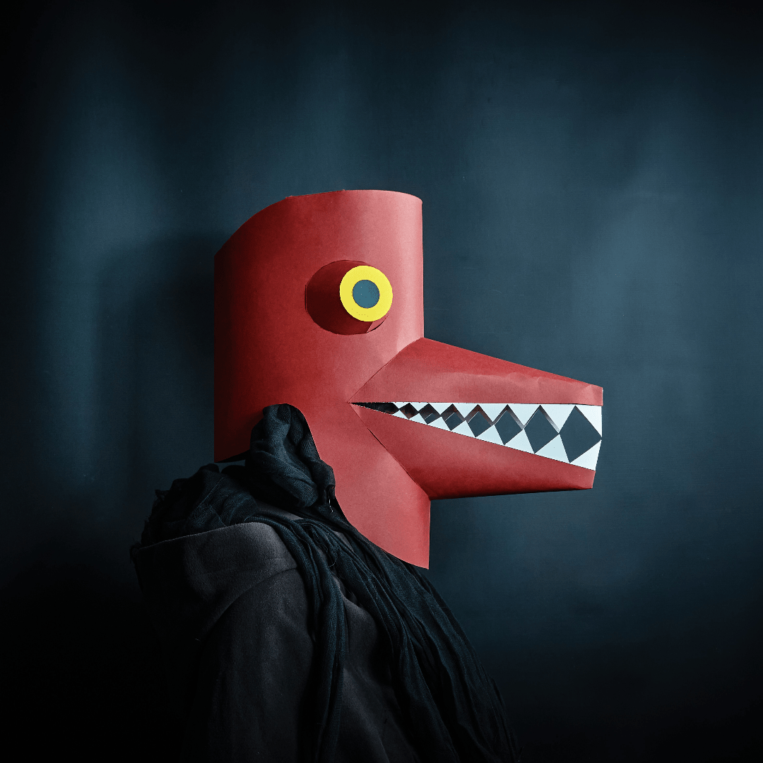 Long Face Festival Mask Set | DIY Printable Paper Mask Templates for Halloween & Costumes - Wintercroft - Mask