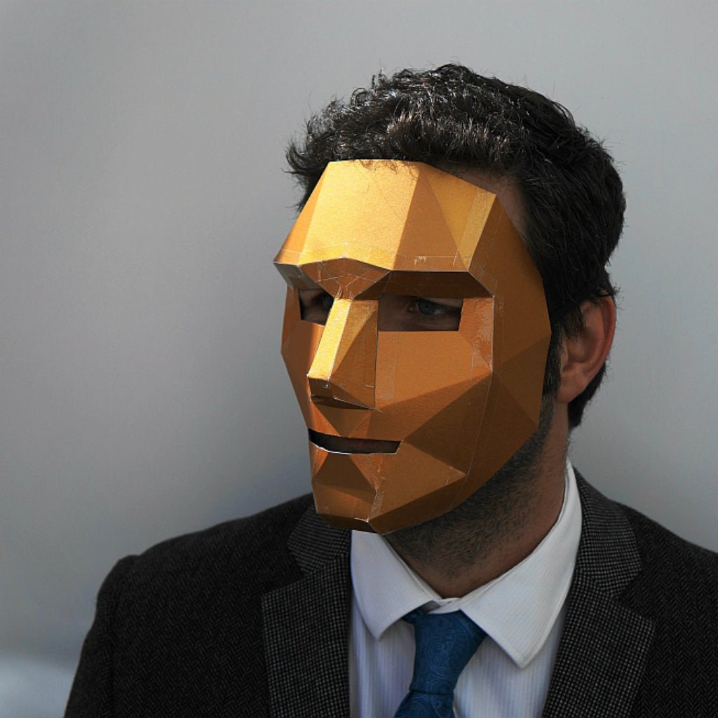 Polygon Face Mask | Easy Geometric DIY Half Mask Template | PDF Download - Wintercroft-Mask