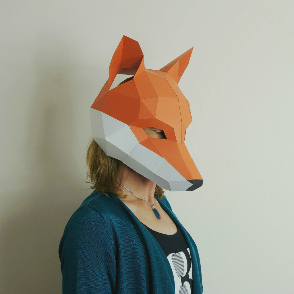 Fox Mask | DIY Paper Trophy Template | Printable PDF Download