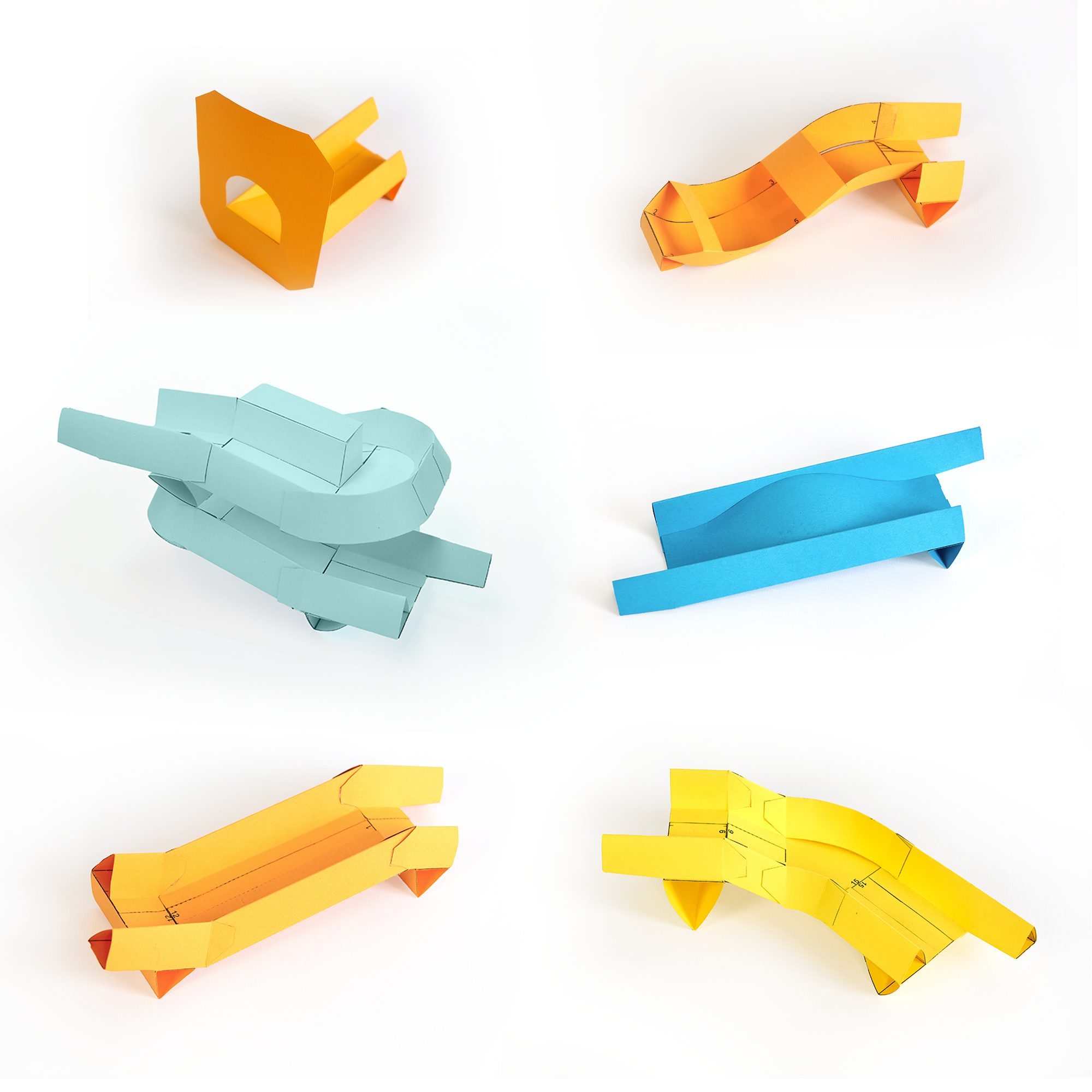 Marble Racetrack Papercraft Sets