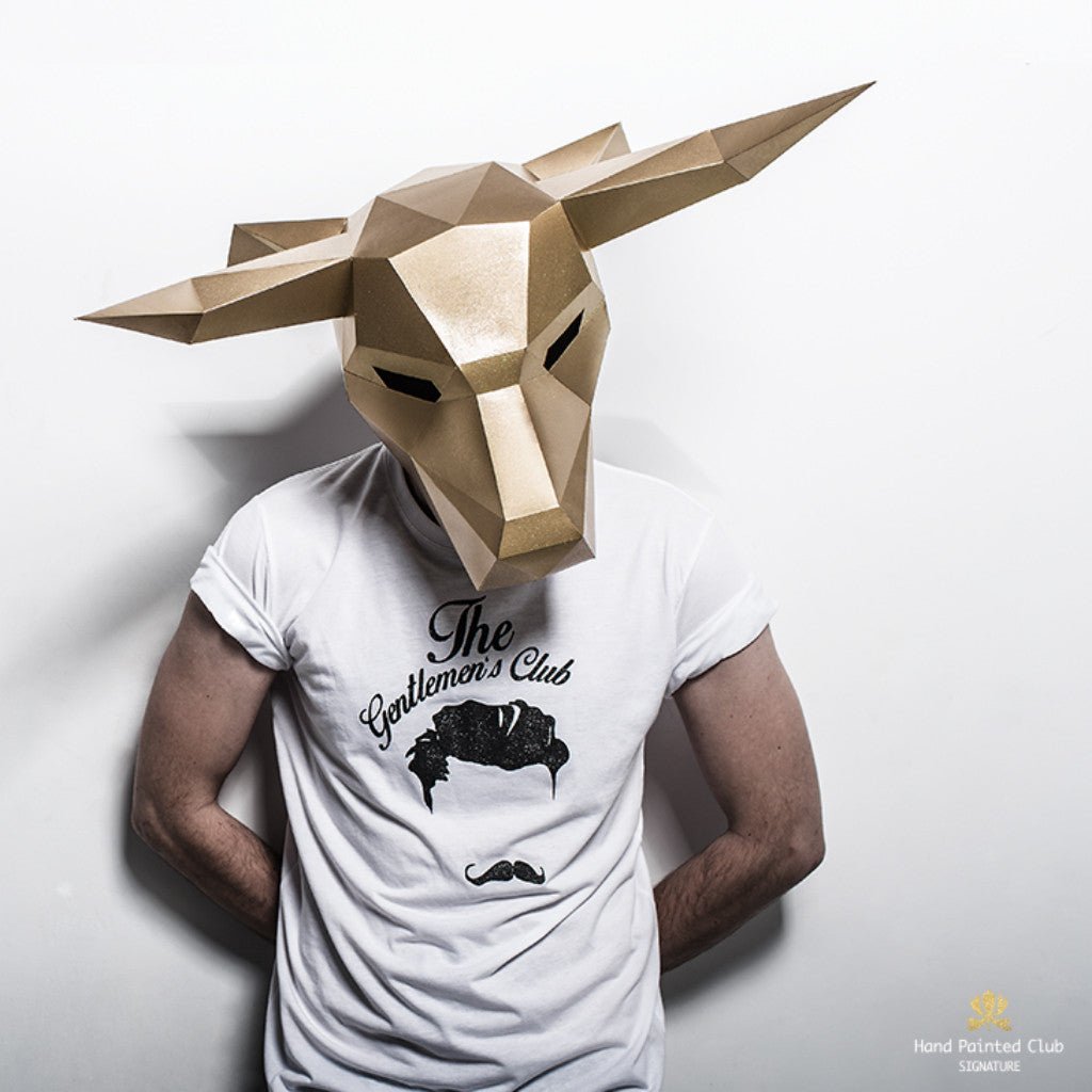 Bull Mask | Low Poly Geometric DIY Animal Template | PDF Download - Wintercroft-Mask