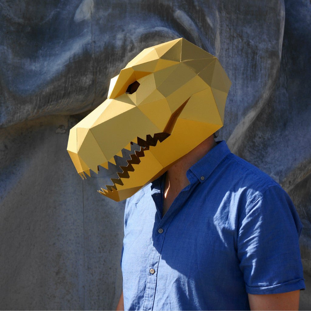T-Rex Mask | Low Poly DIY Dinosaur Template | PDF Download - Wintercroft-Mask