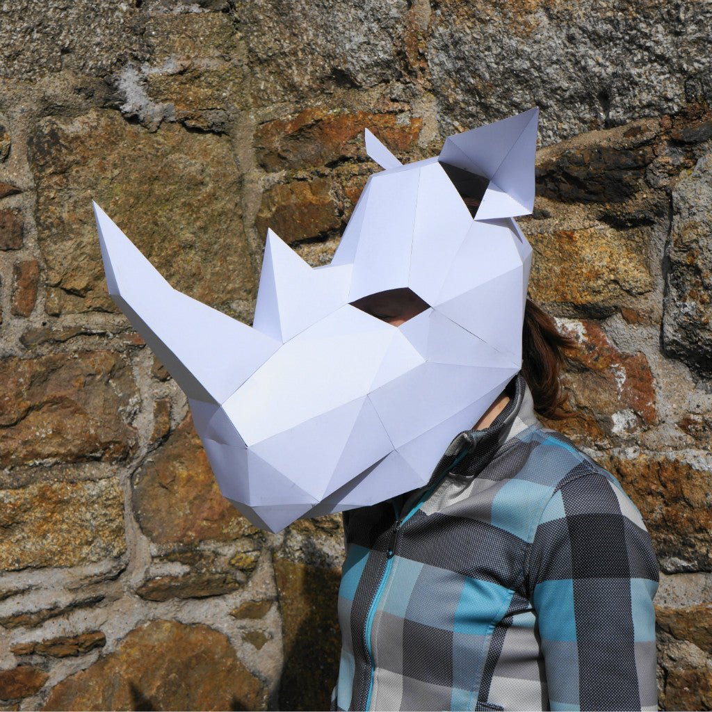 Rhino Mask | Low Poly Geometric DIY Mask Template | PDF Download - Wintercroft-Mask