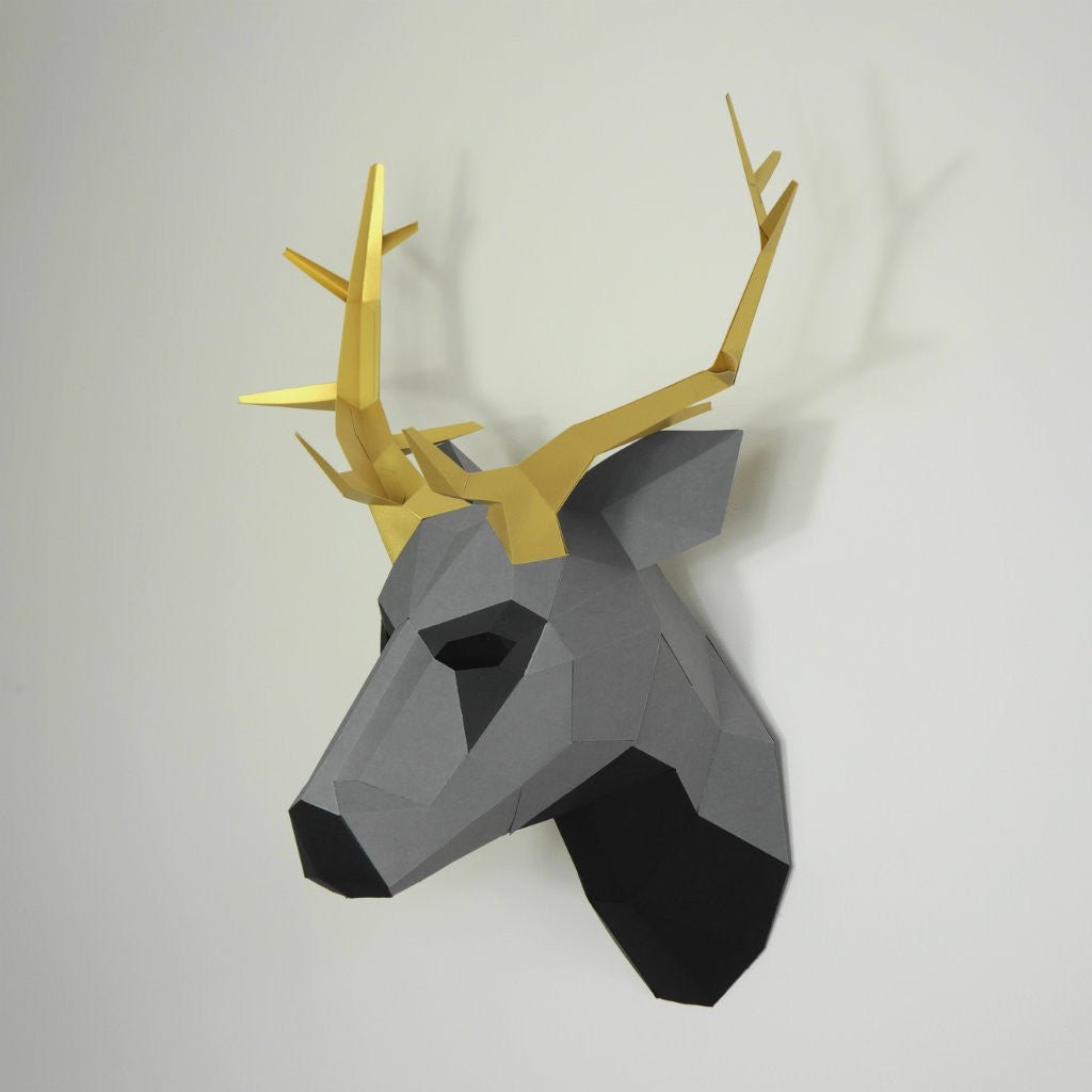Stag Trophy Mask | DIY Paper Template | Printable PDF Download - Wintercroft-Trophy Mask