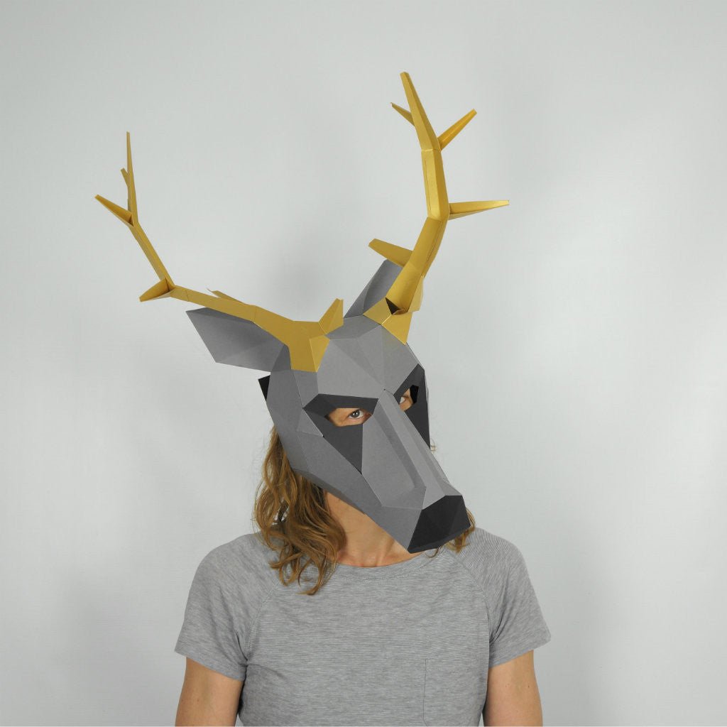 Stag Trophy Mask | DIY Paper Template | Printable PDF Download - Wintercroft-Trophy Mask