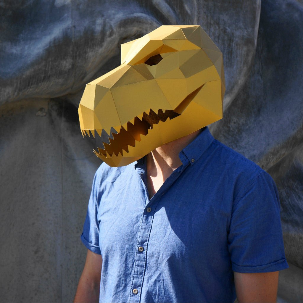 T-Rex Mask | Low Poly DIY Dinosaur Template | PDF Download - Wintercroft-Mask