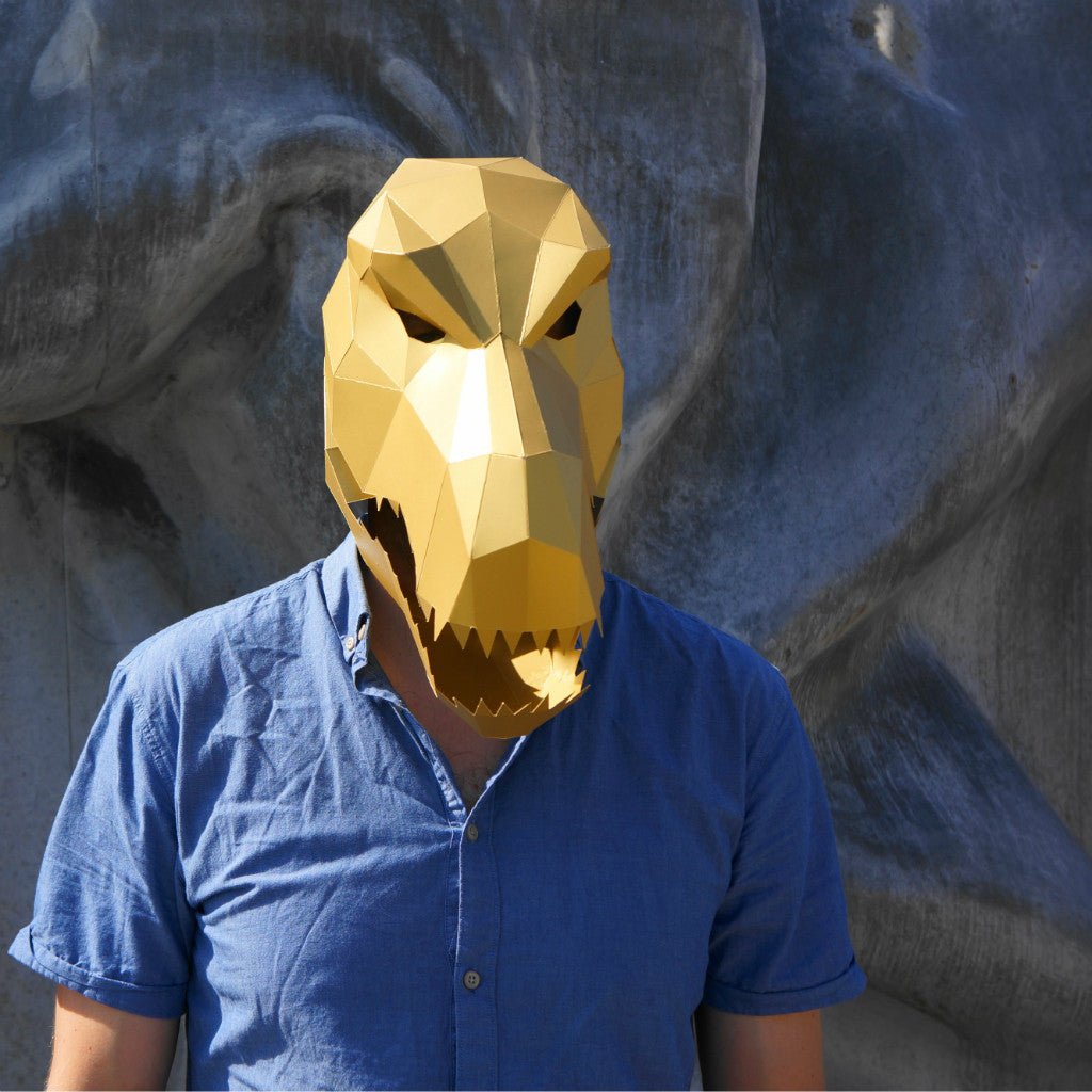 T-Rex Mask | Low Poly DIY Dinosaur Template | PDF Download - Wintercroft-Mask