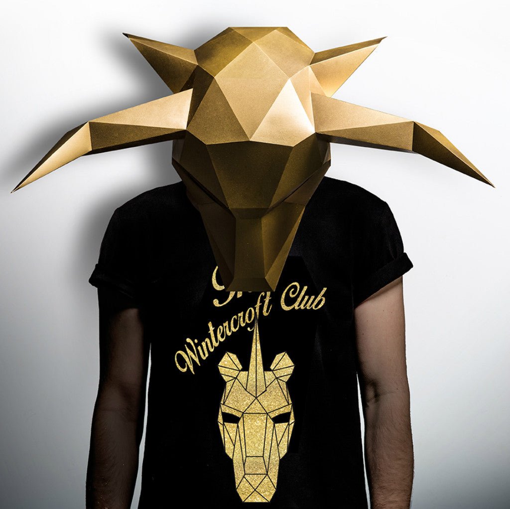 Bull Mask | Low Poly Geometric DIY Animal Template | PDF Download - Wintercroft-Mask