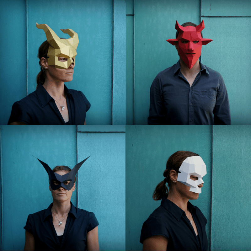 Halloween Mask Set | Easy DIY Low Poly Mask Templates | PDF Download - Wintercroft-Mask