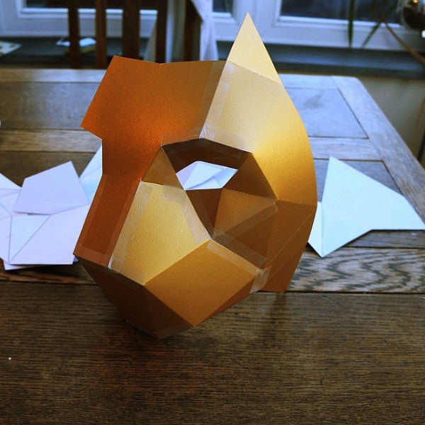 Lion Mask | Low Poly Geometric DIY Animal Mask Template | PDF Download - Wintercroft-Mask