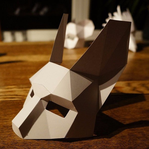 Rabbit Half Mask | Easy Low Poly DIY Animal Mask Template | PDF - Wintercroft-Mask