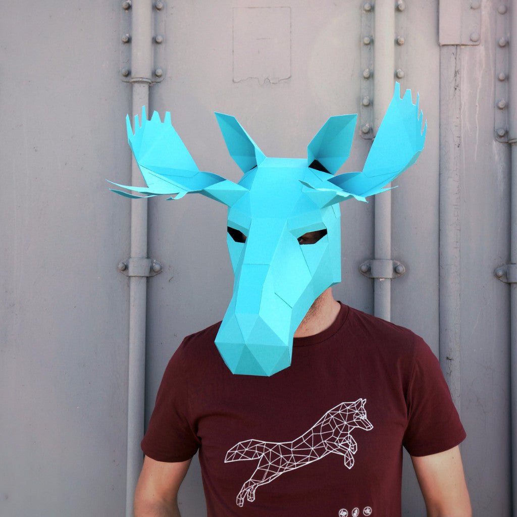 Moose Mask | Low Poly Geometric DIY Animal Mask Template | PDF Download - Wintercroft-Mask