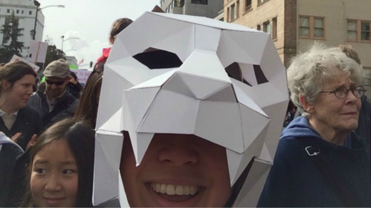 Wintercroft Mask at the Oakland Women’s March - Wintercroft