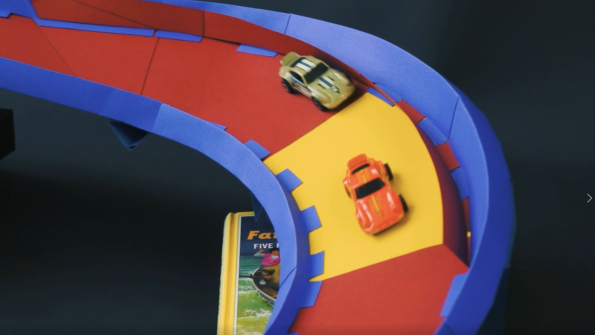 Diecast Car and Marble Racetrack