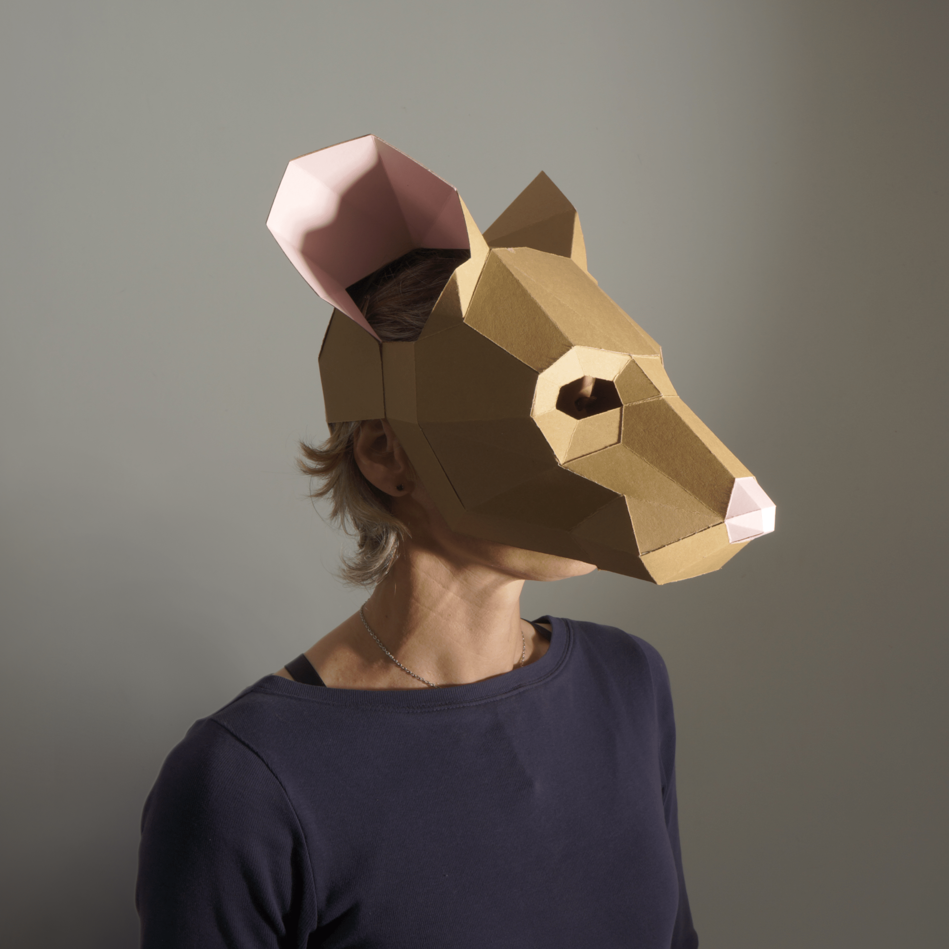 Mouse Mask Mask Template | DIY Geometric Papercraft Mask | Instant Dow ...