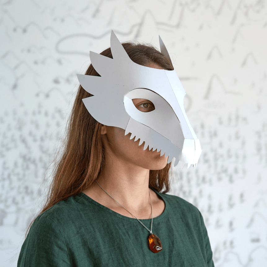 Dragon Mask Template | DIY Paper Dragon Mask | World Book Day | Instant Download - Wintercroft-Mask