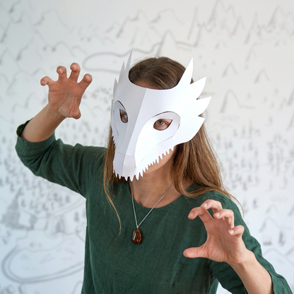 Dragon Mask Template | DIY Paper Dragon Mask | World Book Day | Instant Download