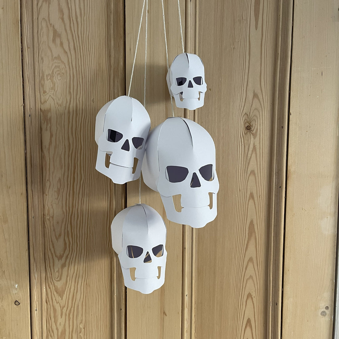 Hanging Skull Charms Template | DIY Halloween Papercraft Decorations | Instant Download - Wintercroft-Model