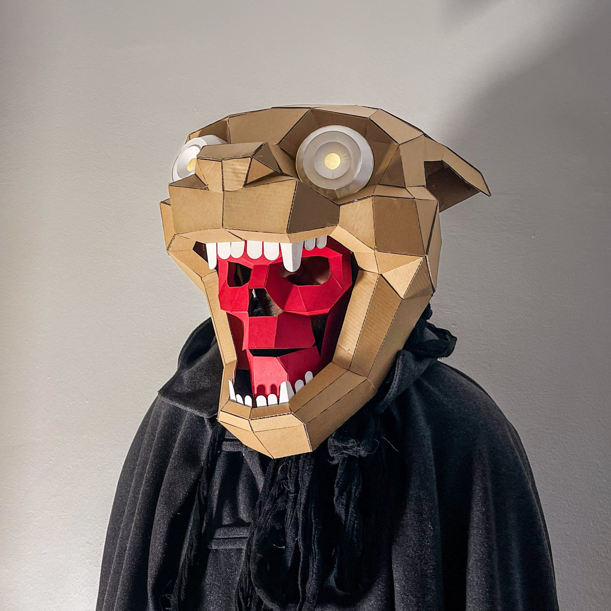 Monster Mask 5 Template | Large DIY Geometric Papercraft Mask | Instant Download