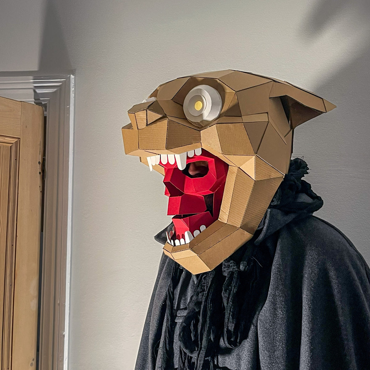 Monster Mask 5 Template | Large DIY Geometric Papercraft Mask | Instant Download