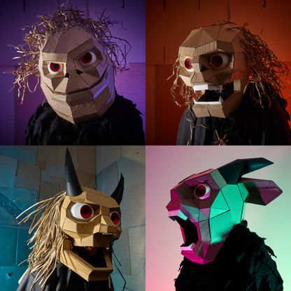 Large Monster Mask Collection | 4 DIY Papercraft Mask Templates