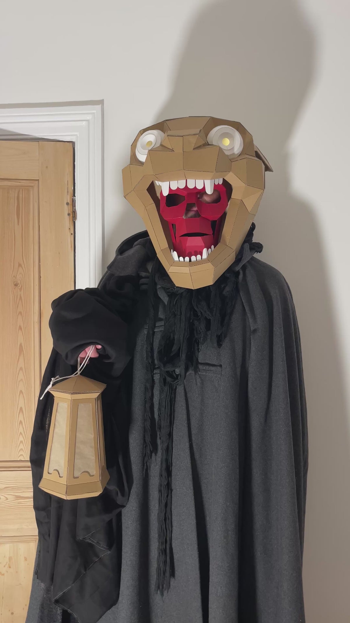 Monster Mask 5 Template | Large DIY Geometric Papercraft Mask | Instant Download