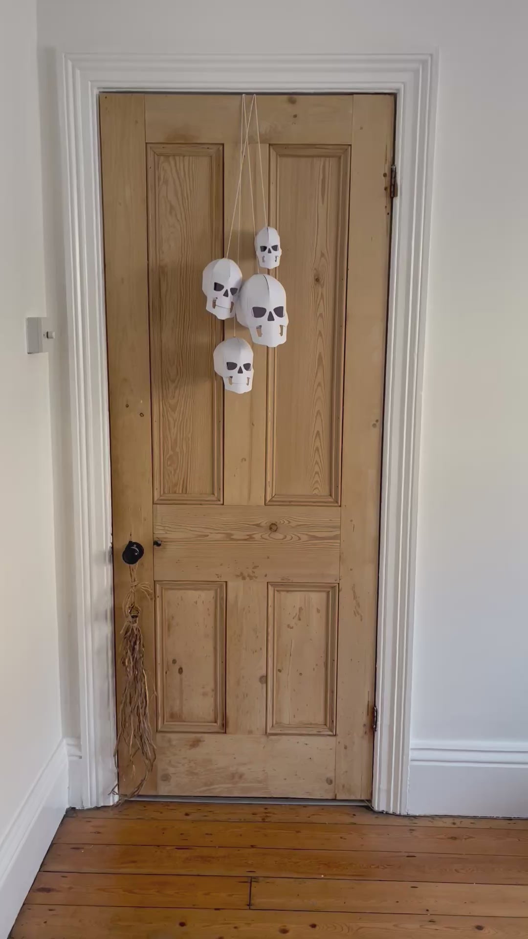 Hanging Skull Charms Template | DIY Halloween Papercraft Decorations | Instant Download