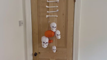 Hanging Skull, Bone &amp; Pumpkin Decorations Set | DIY Halloween Papercraft Templates | Instant Download