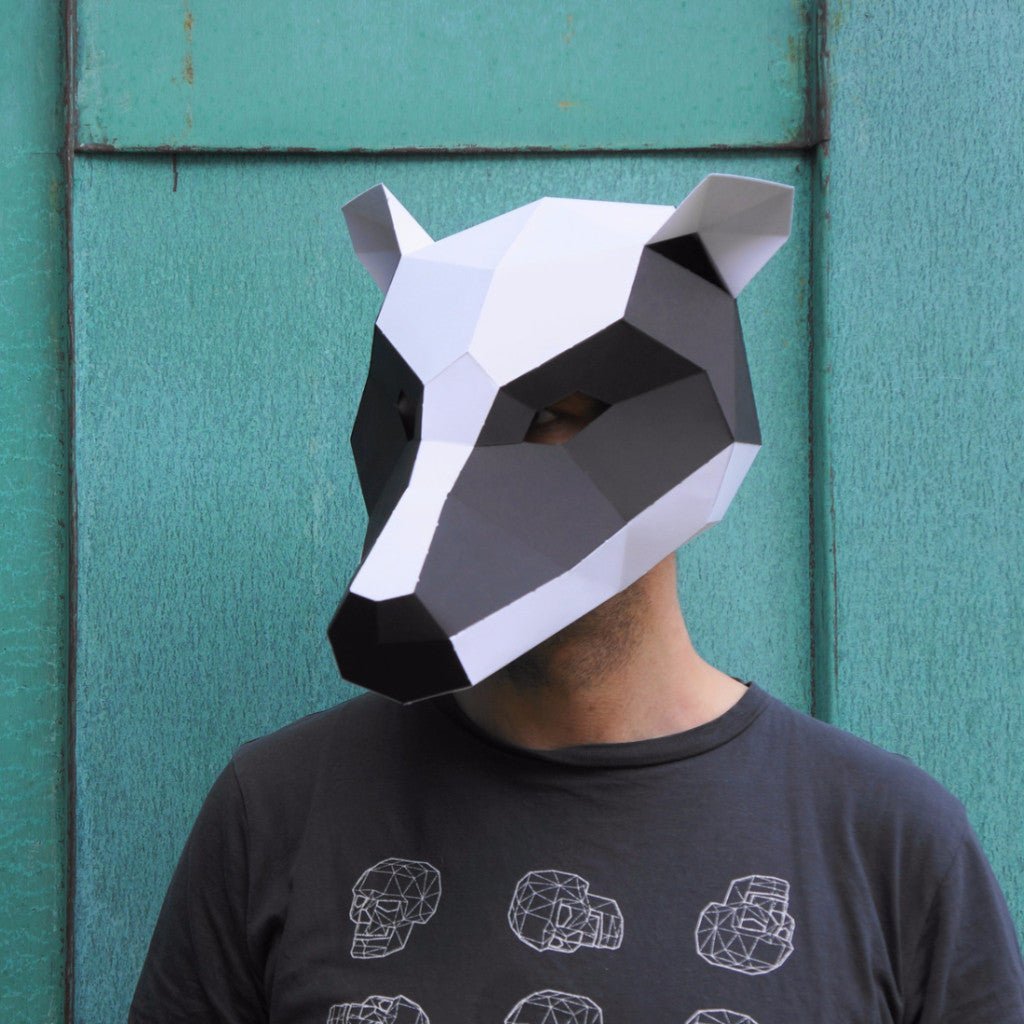 Badger Mask | Low Poly Geometric DIY Animal Template | PDF Download-Wintercroft