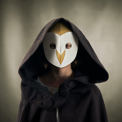 Barn Owl | Easy Kids Bird Mask Template | PDF Download - Wintercroft - Mask