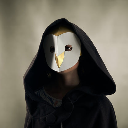 Barn Owl | Easy Kids Bird Mask Template | PDF Download - Wintercroft - Mask
