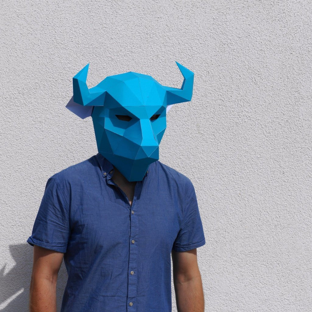 Bison Mask | Low Poly Geometric DIY Papercraft Template | PDF Download - Wintercroft-Mask
