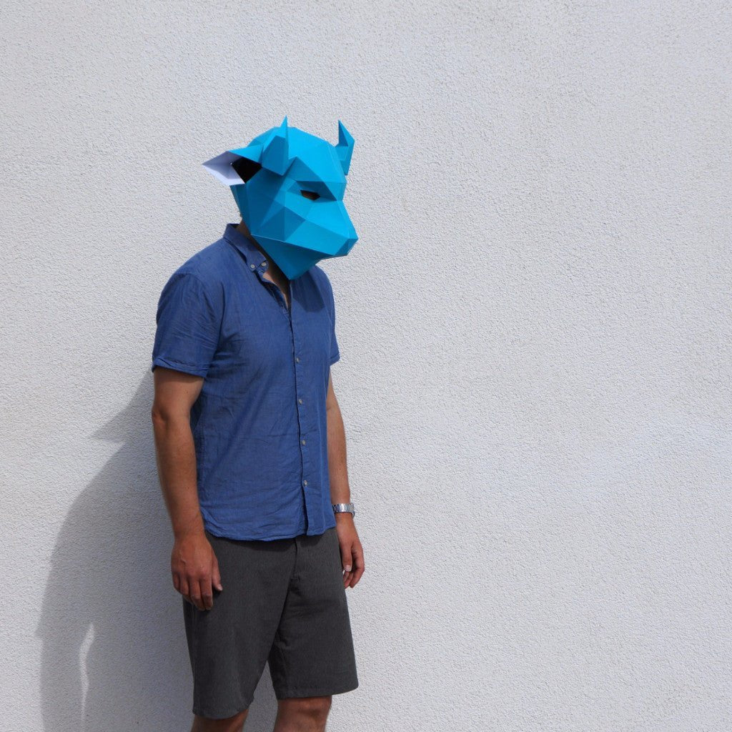 Bison Mask | Low Poly Geometric DIY Papercraft Template | PDF Download - Wintercroft-Mask