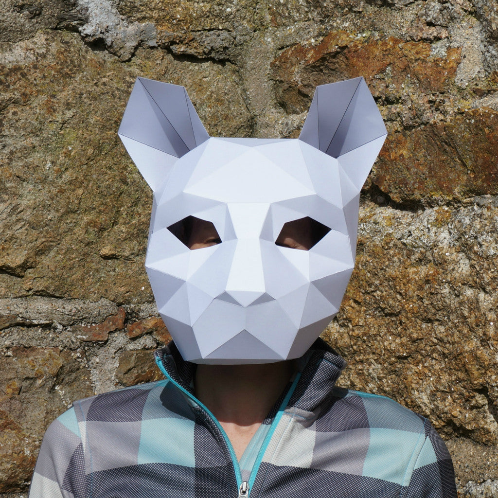 Cat or Tiger Mask | Low Poly Geometric DIY Animal Mask Template | PDF