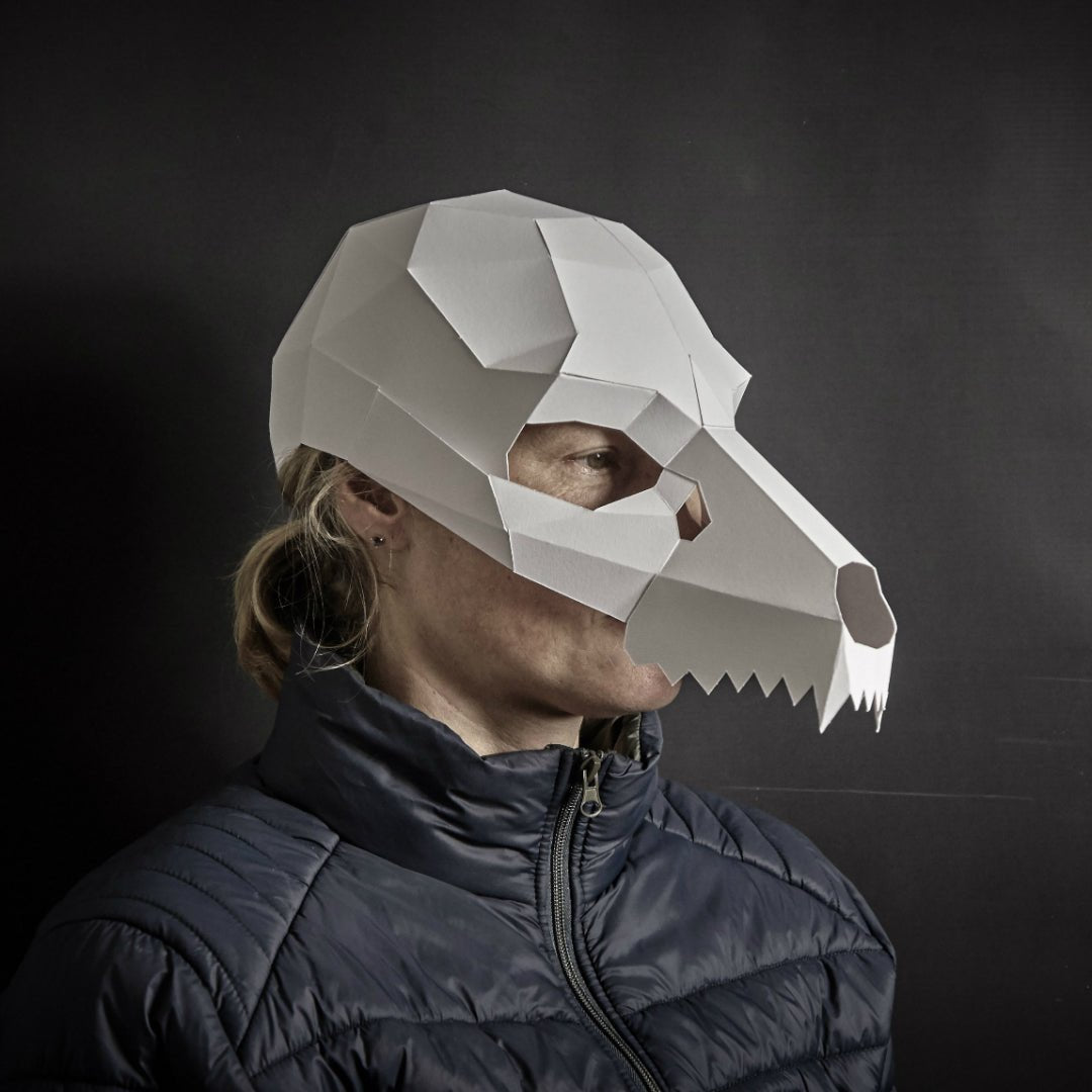 Dog Skull Mask | Low-Poly DIY Animal Pattern | PDF Download - Wintercroft-Mask