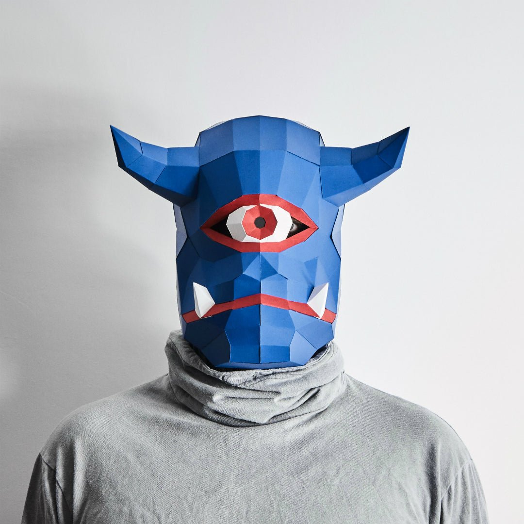 Cyclops | Geometric Paper Monster Mask | Instant Download - Wintercroft-Mask