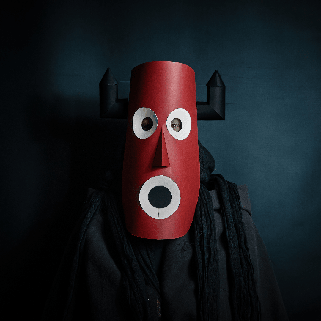 Long Face Festival Mask Set | DIY Printable Paper Mask Templates for Halloween &amp; Costumes - Wintercroft - Mask