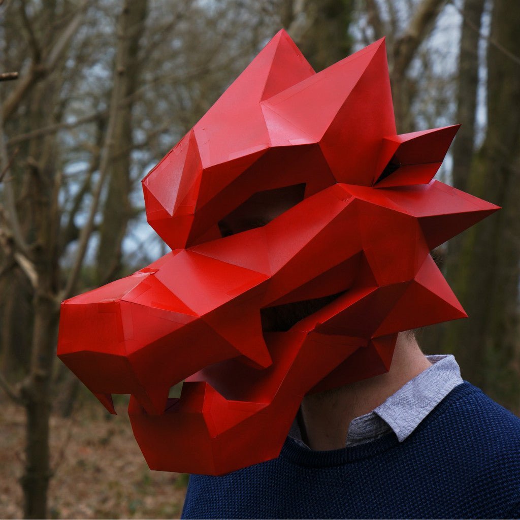 Dragon Mask V1 | Low Poly Geometric DIY Mask Template | PDF - Wintercroft-Mask