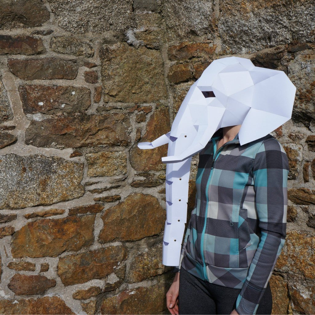 Elephant Mask | Low Poly DIY Animal Mask Template | PDF Download - Wintercroft-Mask