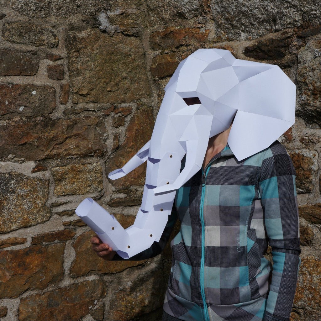 Elephant Mask | Low Poly DIY Animal Mask Template | PDF Download - Wintercroft-Mask