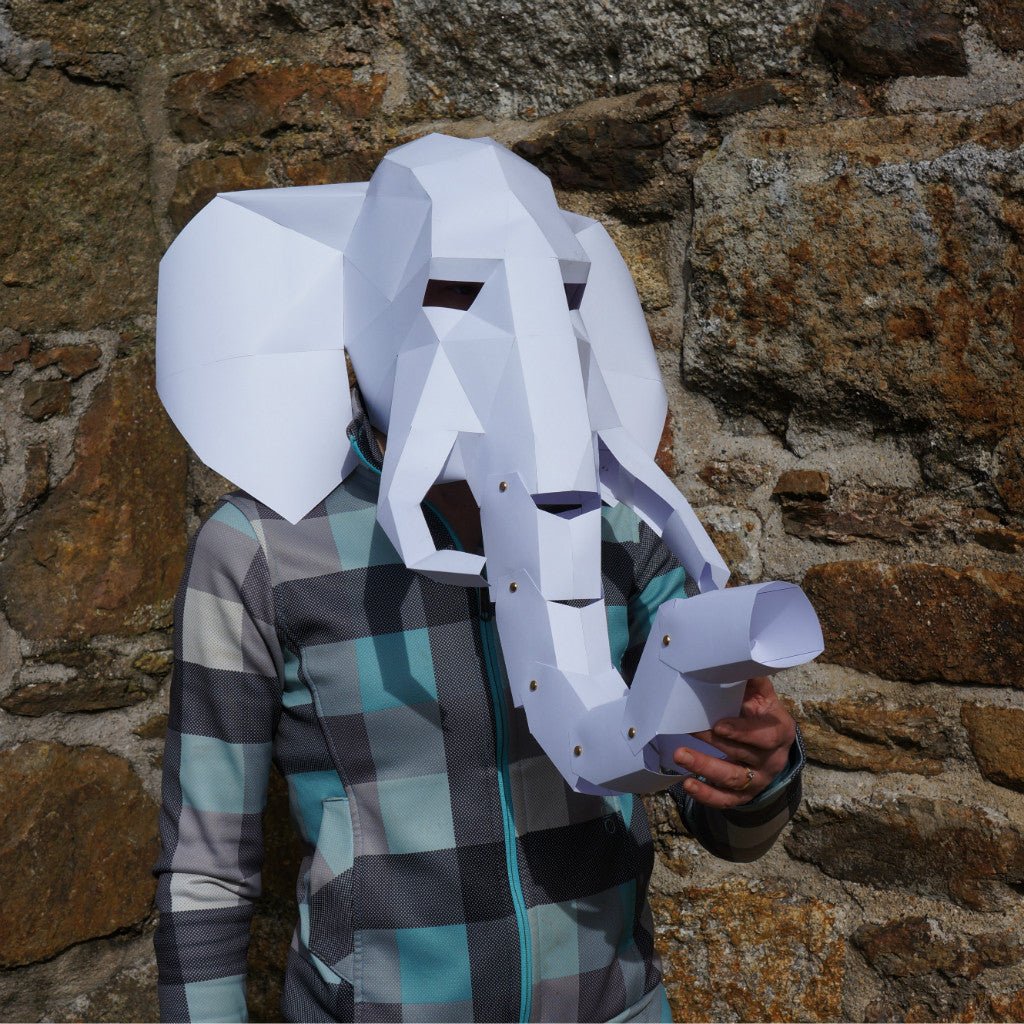 Elephant Mask | Low Poly DIY Animal Mask Template | PDF Download - Wintercroft-Mask