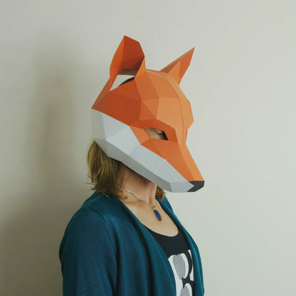 Fox Mask | DIY Paper Trophy Template | Printable PDF Download