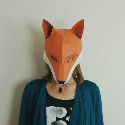 Fox Mask | DIY Paper Trophy Template | Printable PDF Download