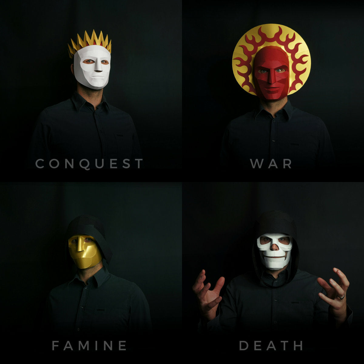 Four Horsemen of the Apocalypse Mask Set | Halloween Papercraft Set | PDF