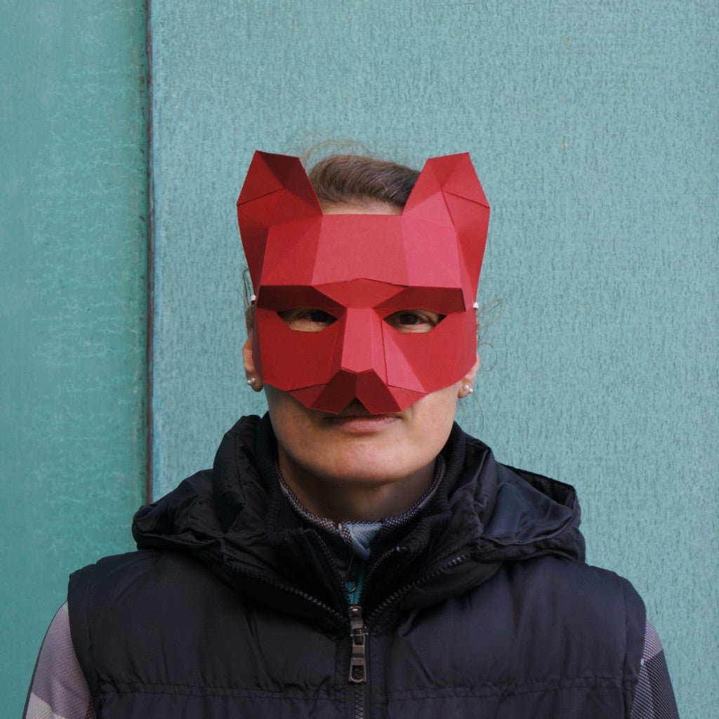 Cat Mask | Easy Low Poly DIY Half Mask Template | PDF Download - Wintercroft-Mask