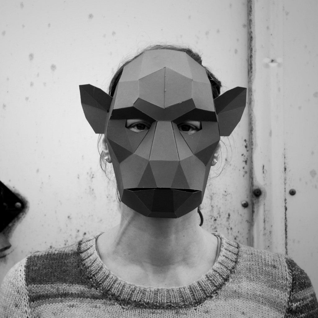 Monkey Mask | Low Poly Geometric DIY Animal Template | PDF Download - Wintercroft-Mask