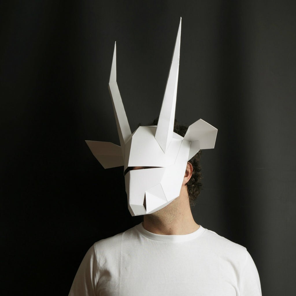 Oryx Mask | Printable Papercraft Animal Costume | PDF Download - Wintercroft-Mask