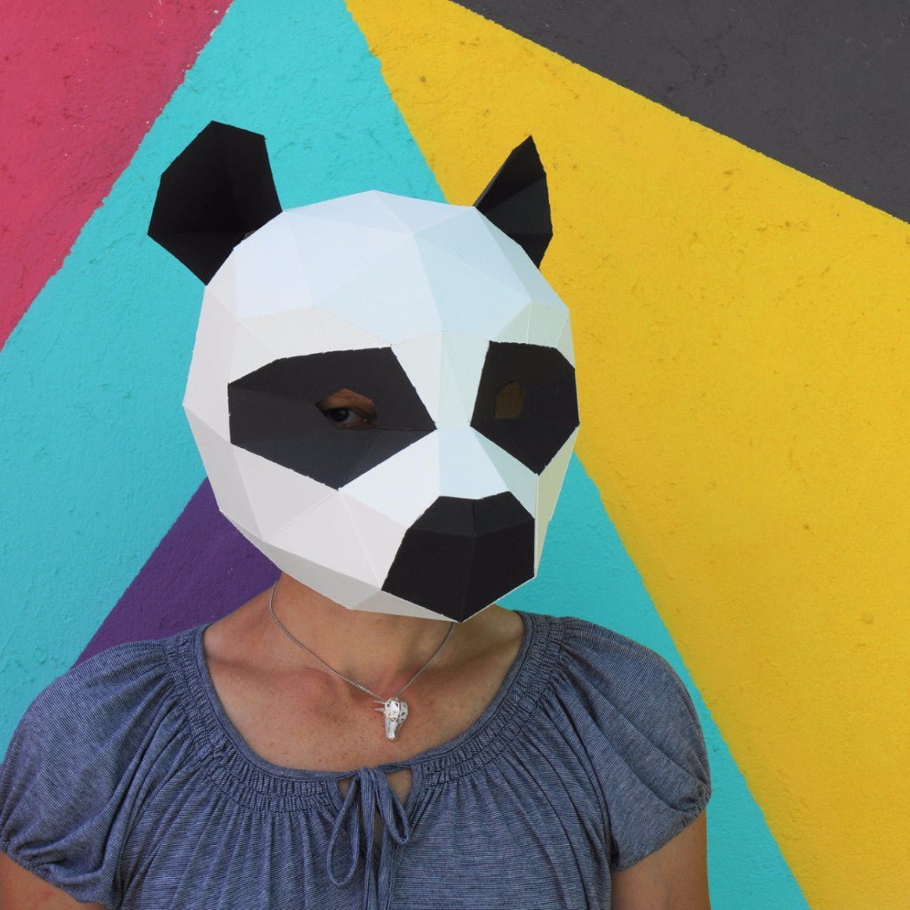 Panda Mask | Low Poly Geometric DIY Animal Template | PDF Download - Wintercroft-Mask